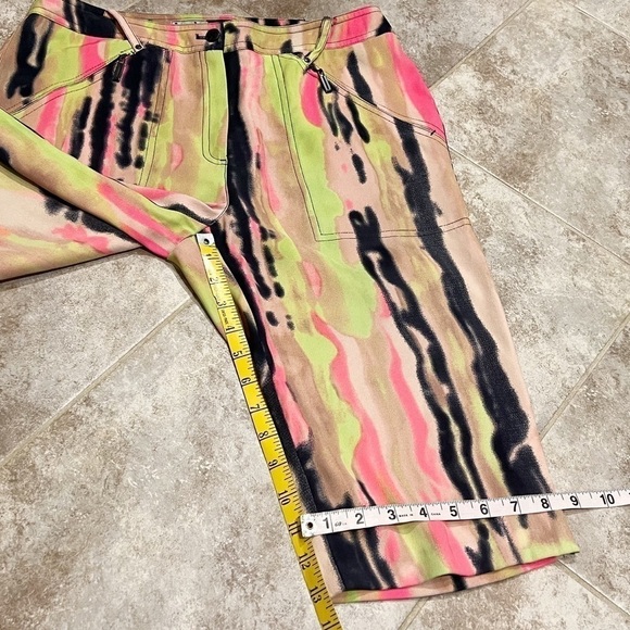 Jamie Sadock Knee Capri Pants Colorful Neon High Rise Pockets Stretch Athletic 6 - Picture 5 of 9